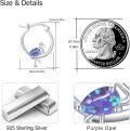 wholesale 925 Sterling Silver Flamingo Opal Stone Huggies Earings for Women Girls-0-3
