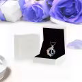 TOUPOP Sterling Silver Blue Crystal Rose Butterfly L Initial Necklace-0-4