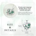 wholesale 925 Sterling Silver Butterfly Clover Pendant Necklace with Green Stones and Cubic Zirconia for Women Girls Gifts 47cm Chain Length-0-5