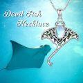 wholesale 925 Sterling Silver Metal Moonstone Manta Ray Pendant Necklace Ocean  for Women-0-4