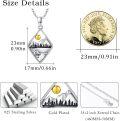 wholesale 925 Sterling Silver Round Circle Gold Ball Mountain Nature Stone Pendant Necklace-0-5