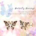 wholesale 925 Sterling Silver Rose Gold Plated Celtic Knot Butterfly Stud Earrings-0-5