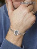 wholesale 925 Sterling Silver Saint Dominic Medal Religious Popcorn Chain Bracelet Oxidized Finish-0-2