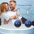 wholesale 925 Sterling Silver Navy Blue Agate Drop Earrings-0-1