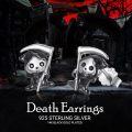 wholesale 925 Sterling Silver Grim Reaper Stud Earrings - Gothic Halloween Jewelry for Women & Men-0-5