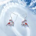 wholesale 925 Sterling Silver Red Cardinal Bird Earrings-0-2