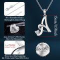 wholesale 18K Gold Plated S925 Sterling Silver A-Z Initial Necklace with 4mm Heart Moissanite for Women-0-2