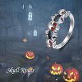 TOUPOP Sterling Silver & Stone Skull Ring For Women Gothic Jewelry Gifts-0-1