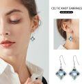 wholesale 925 Sterling Silver Celtic Knot Moonstone & Abalone Shell Drop Earrings for Women Irish s-0-4