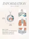 TOUPOP Sterling Silver Crystal Sister Necklace Celtic Knot Moon Pendant 3 Sisters Jewelry-0-3