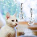 wholesale 925 Sterling Silver White Opal Moon Cat Dangle Leverback Earrings Gifts for Women and Girls-0-1