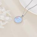 wholesale 925 Sterling Silver Celtic Knot Pendant Necklace With Moonstone Zircon White Gold Plated-0-3