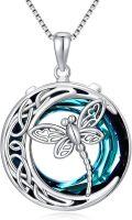 wholesale TOUPOP Dragonfly Gifts For Women S925 Sterling Silver Brighton Dragonfly Necklace With Crystal Birthday Mothers Day Jewlery Gifts For Dragonfly Lovers Women Mom -0-0