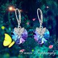 wholesale 925 Sterling Silver Butterfly & Crystal Heart Drop Earrings with Leverbacks-0-4