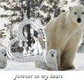 wholesale 925 Sterling Silver Heart-Shaped Mama Bear Pendant Necklace with Cubic Zirconia Stones and Chain for Mother's Day Gift-0-5