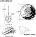wholesale 925 Sterling Silver Monstera Leaf Palm Frond Dangle Earrings for Women and Girls - Trendy Fashion Jewelry-0-5