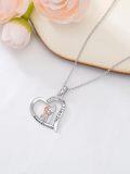 wholesale 925 Sterling Silver Heart Pendant with Bicycle and Love Message - 3D Design-0-3