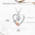 wholesale 925 Sterling Silver Angel Wing & Rose Heart Pendant Necklace for Women-0-4