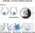 wholesale 925 Sterling Silver Turtle Starfish Blue Crystal Huggie Hoop Earrings-0-4