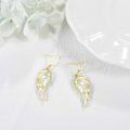 wholesale 925 Sterling Silver Abalone Shell Angel Wing Drop Earrings with Cubic Zirconia for Women-0-8