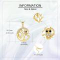 wholesale 14K Gold Owl Tree of Life Pendant Necklace - Summer for Women Lovers Valentines Day Mother's Day-0-3