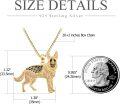 wholesale Gold 925 Sterling Silver German Shepherd CZ Pendant Necklace for Pet Lovers-0-2