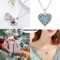 wholesale 925 Sterling Silver Blue Crystal Butterfly Heart Lockets for Women - Personalized -0-4