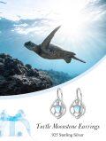 wholesale 925 Sterling Silver Moonstone Turtle Drop Earrings-0-5