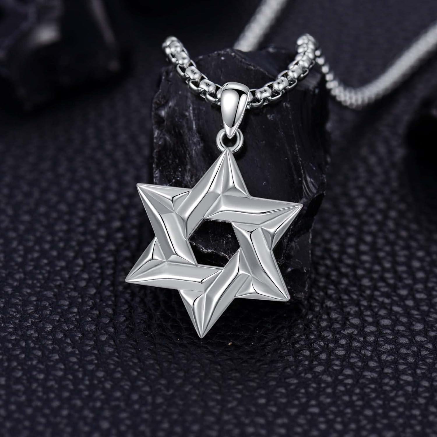 wholesale 925 Sterling Silver Hanukkah Star of David Pendant for Men Women -0-3