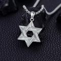 wholesale 925 Sterling Silver 3D Star of David Pendant for Men's Necklaces -0-2