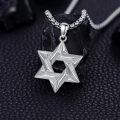 wholesale 925 Sterling Silver Star Of David And Menorah Pendant Necklace-0-3