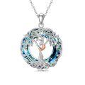 TOUPOP 925 Sterling Silver Tree Of Life Gymnastics Ballerina Necklace Jewelry Gift-0-0