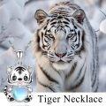 wholesale 925 Sterling Silver Heart-shaped Blue Opal Tiger Pendant Necklace for Women Girls -0-4