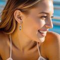 wholesale 925 Sterling Silver Dangle Earrings with Piano Keys and Heart Charm - Musician's Gift for Her-0-2