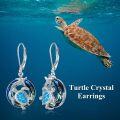 wholesale Sterling Silver Crystal Sea Turtle Dangle Earrings for Women Valentine s Day Gifts-0-22
