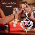 wholesale TOUPOP Forever Love Heart October Birthstone Pendant Necklaces For Women S925 Sterling Silver With Pink, Birthday Mother’s Day Jewelry Gift For Mom Daughter Wife -0-1
