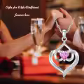 TOUPOP Sterling Silver Pink Opal Pendant Necklace For Women Birthday Mother's Day Gift-0-1