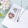 wholesale  Sterling Silver Birthstone Angel Wing Cross Rose Heart Cremation Urn Necklace for Women with Funnel Kit ( chars)-0-4