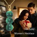 wholesale 14K Gold Turquoise Stone Round Beads 14K Gold  Chain Pendant Necklaces for Women Gifts-0-17