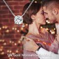 TOUPOP 14K Gold Moissanite Necklace, 0.5-2ct Round Cut Solitaire-0-2