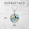 wholesale 925 Sterling Silver Abalone Shell Natural Cubic Zirconia Scorpio Zodiac Necklace 12 Constellation Coin Pendant-0-4