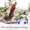 wholesale 925 Sterling Silver Parrot Heart Pendant Leverback Earrings s for Women-0-4