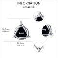 wholesale 925 Sterling Silver Black Obsidian Triangle Pendant Necklace  for Women Men Gothic s-0-4