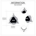 wholesale 925 Sterling Silver Black Obsidian Triangle Pendant Necklace  for Women Men Gothic s-0-4