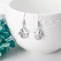 wholesale 925 Sterling Silver Cowboy Hat Dangle Earrings with Pink Cubic Zirconia Stones  for Women Girls Mother's Day Present (Cowboy)-0-2