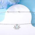 wholesale 925 Sterling Silver Moonstone Lotus Flower Turtle Planet Star Pendant Necklace-0-3