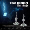 wholesale 925 Sterling Silver Labradorite Tree of Life Mjolnir Thors Hammer Compass Dangle Drop Earrings Gift for Her-0-3