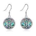 wholesale 925 Sterling Silver Larimar Tree of Life Dangle Earrings Birthstone s for Women Girls-0-42