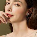 wholesale 925 Sterling Silver Dragonfly Stud Earrings with Green Crystal Drops for Women Gift-0-4
