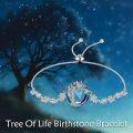 wholesale  Sterling Silver Gemstone Tree of Life Bracelet for Women Birthstone Charm Gift for Wife Mom -0-31
